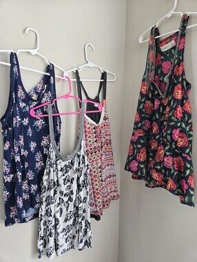 Abercrombie & Fitch Blud Floral Sleeveless Tank Top Buckle logg Bundle Xs Small